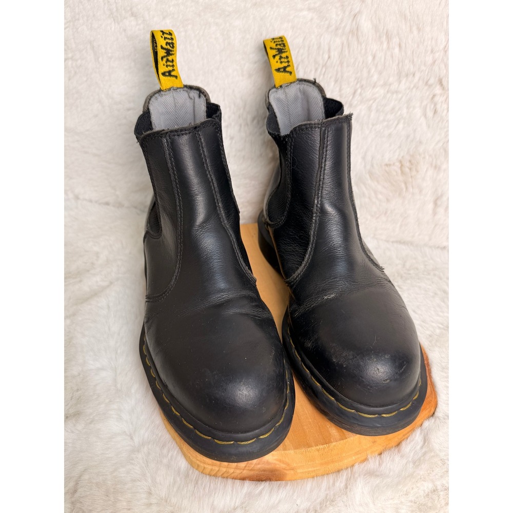 Dr. Martens Arbor Steel Toe Chelsea Work Boots Black Leather Womens 7 SB-SRA-E
